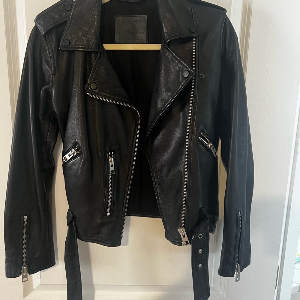 ALLSAINTS black leather biker jacket